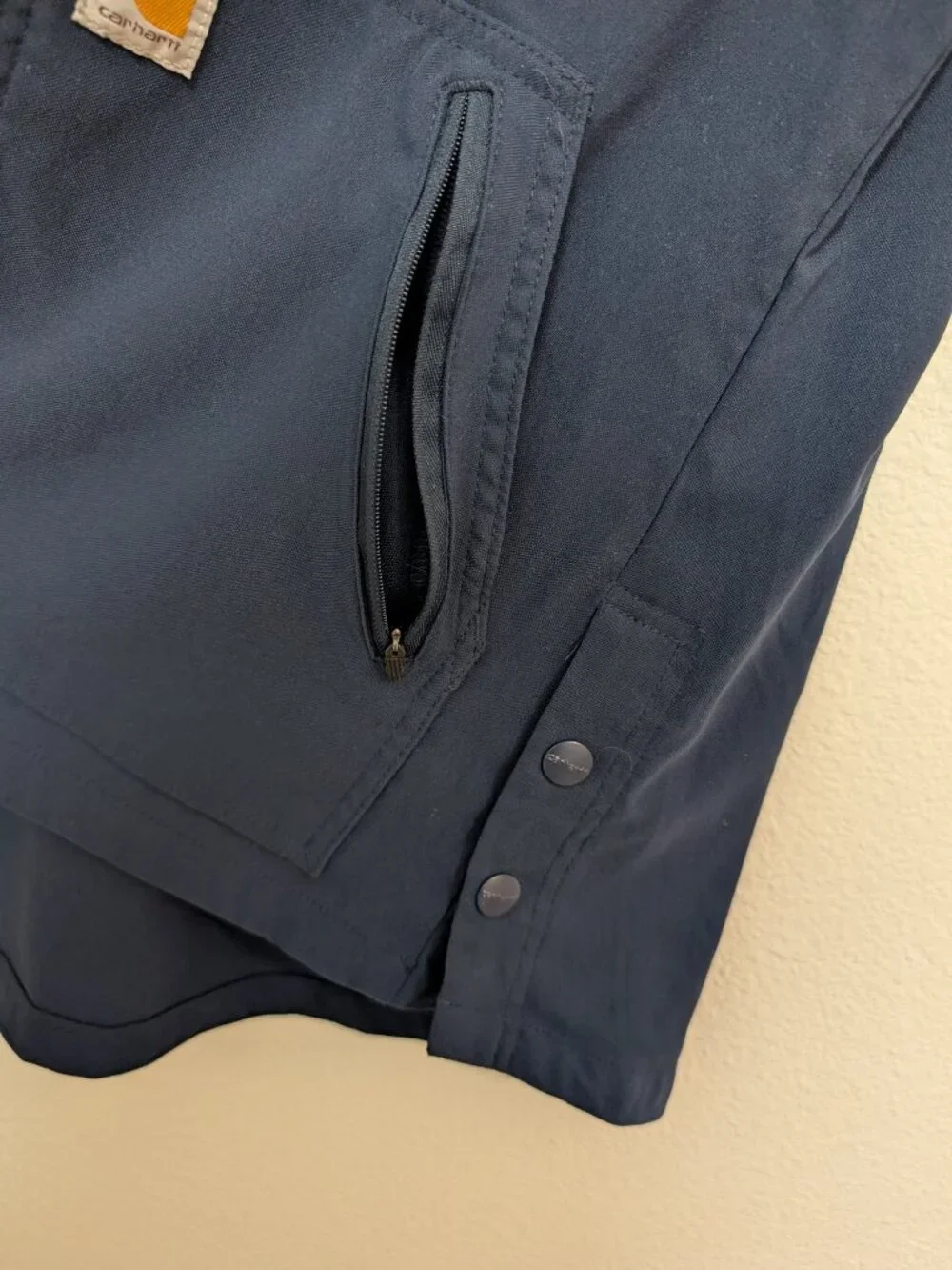Carhartt Rugged Flex Scrub Top Small Modern Fit 4-Pocket V-Neck Navy C12237
